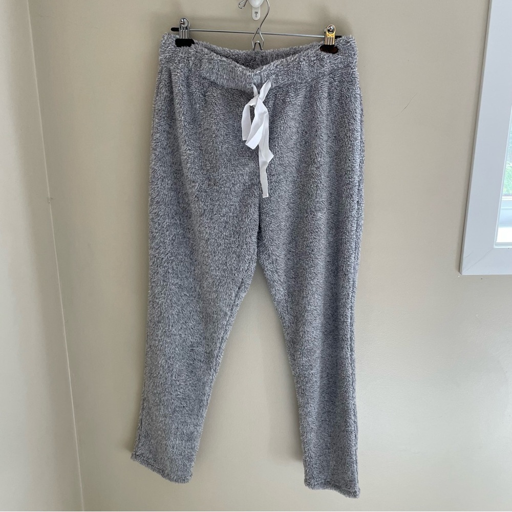 Fun Sport Tie Waist Fleece Lounge Pant.. Heather Grey, NWT, Size M